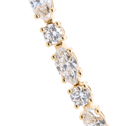 4.28 CTTW Marquise Lab-Grown Diamond Tennis Bracelet in 14K Yellow Gold, 7"