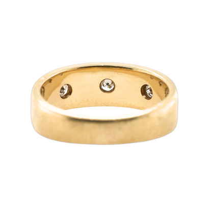 Round Natural Diamond Bezel Ring, 14K Yellow Gold, 0.06 CTTW