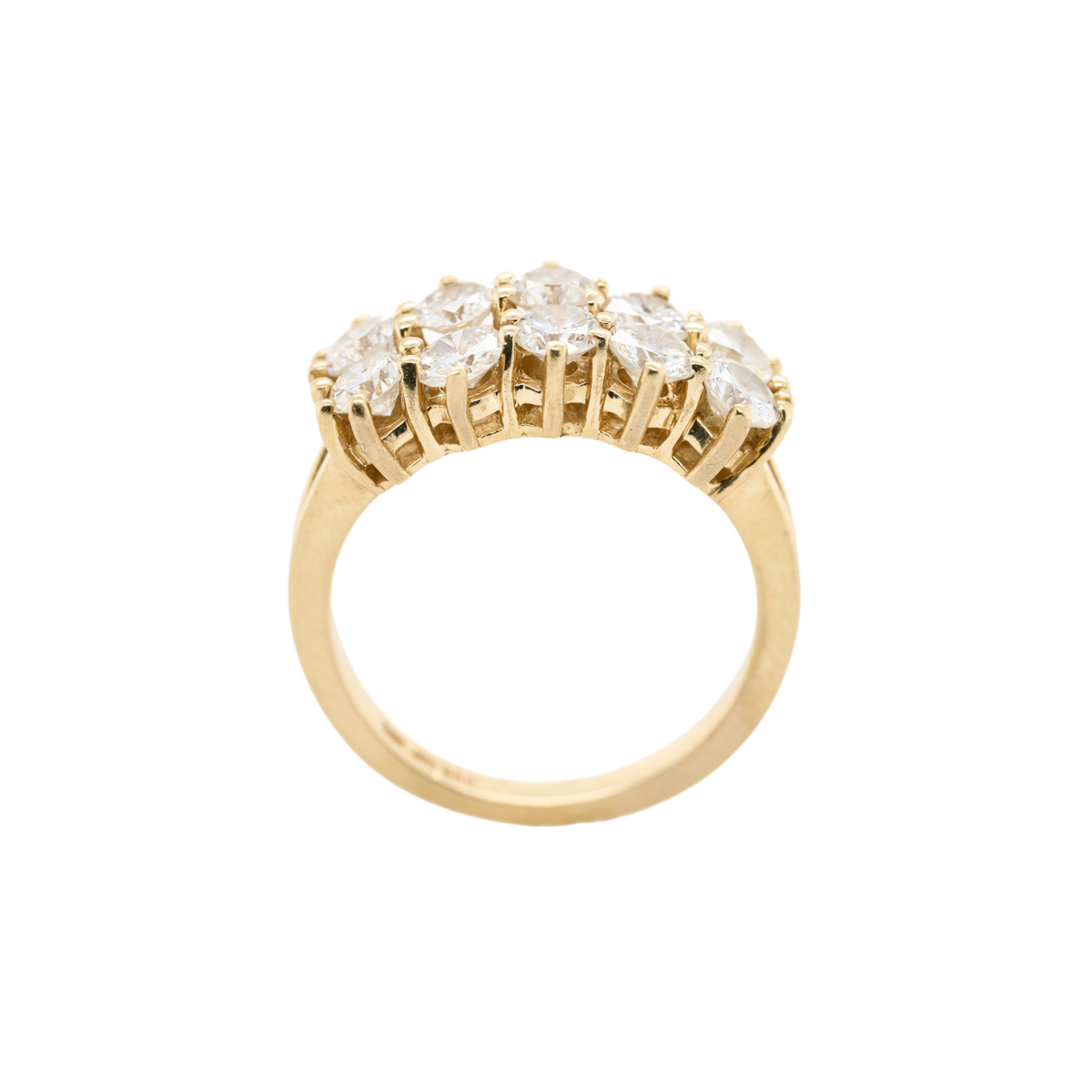 Round Natural Diamond Prong Ring, 14K Yellow Gold