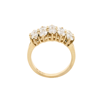 Round Natural Diamond Prong Ring, 14K Yellow Gold