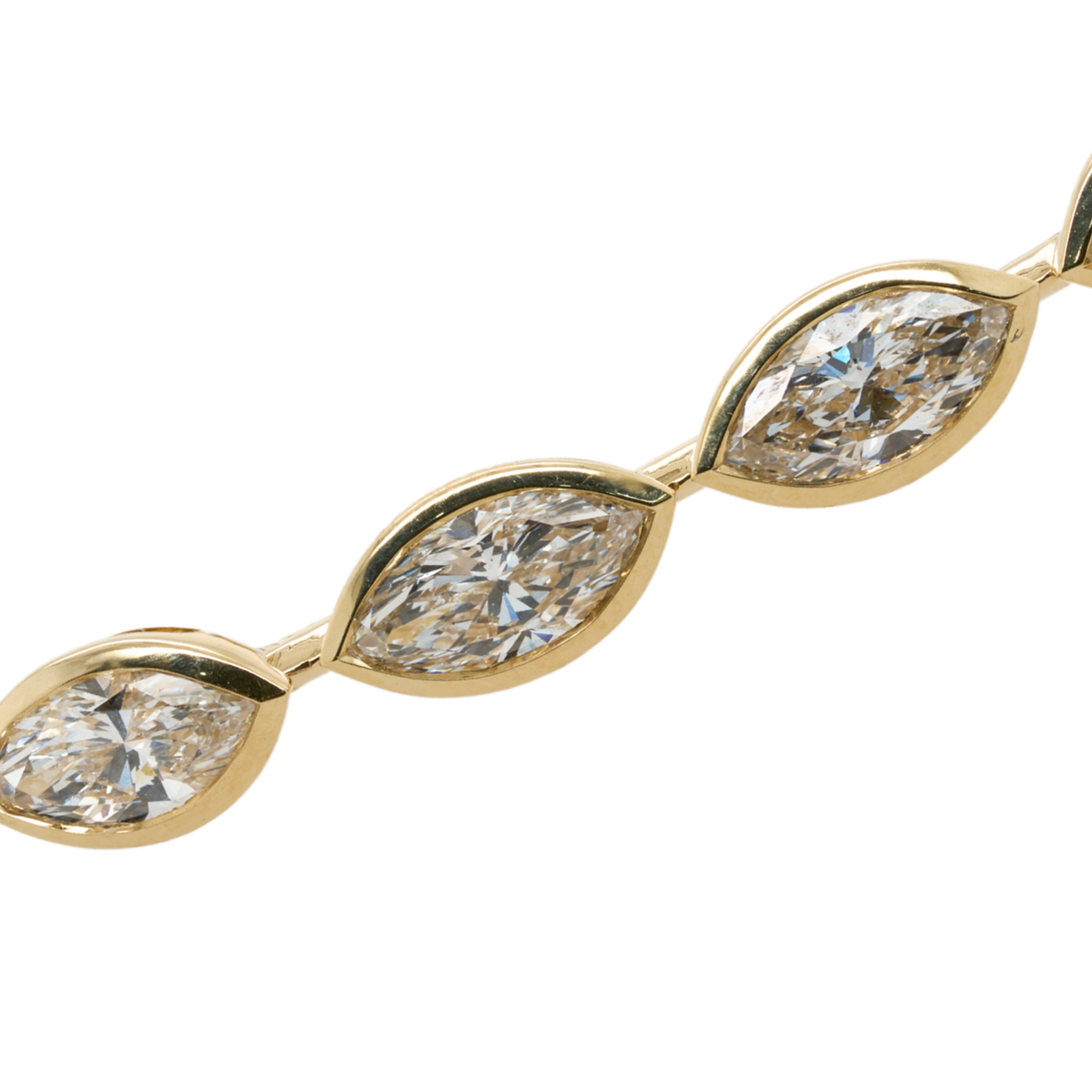 7.69 CTTW Marquise Lab-Grown Diamond Tennis Bracelet in 14K Yellow Gold, 7"