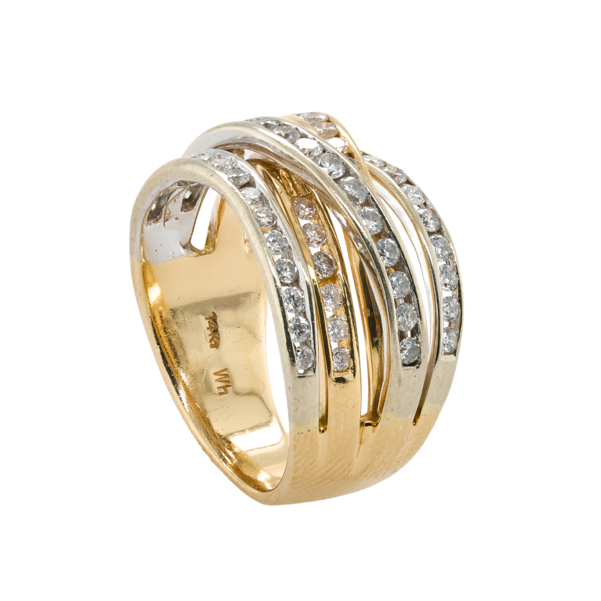 0.75 CTTW Round Natural Diamond Ring in 14K Two-Tone Gold