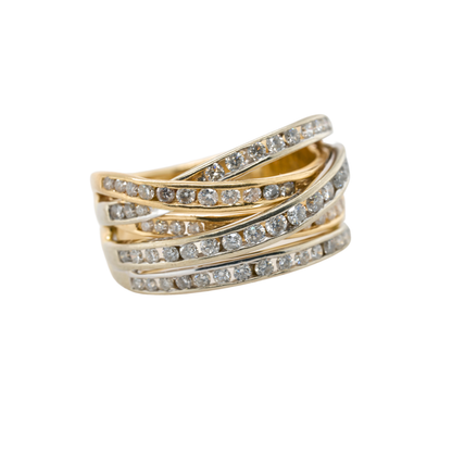 0.75 CTTW Round Natural Diamond Ring in 14K Two-Tone Gold