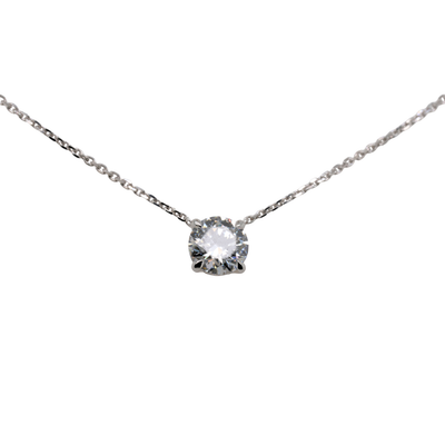 1.05 CTTW Round Lab-Grown Diamond Pendant in 14K White Gold, 16"