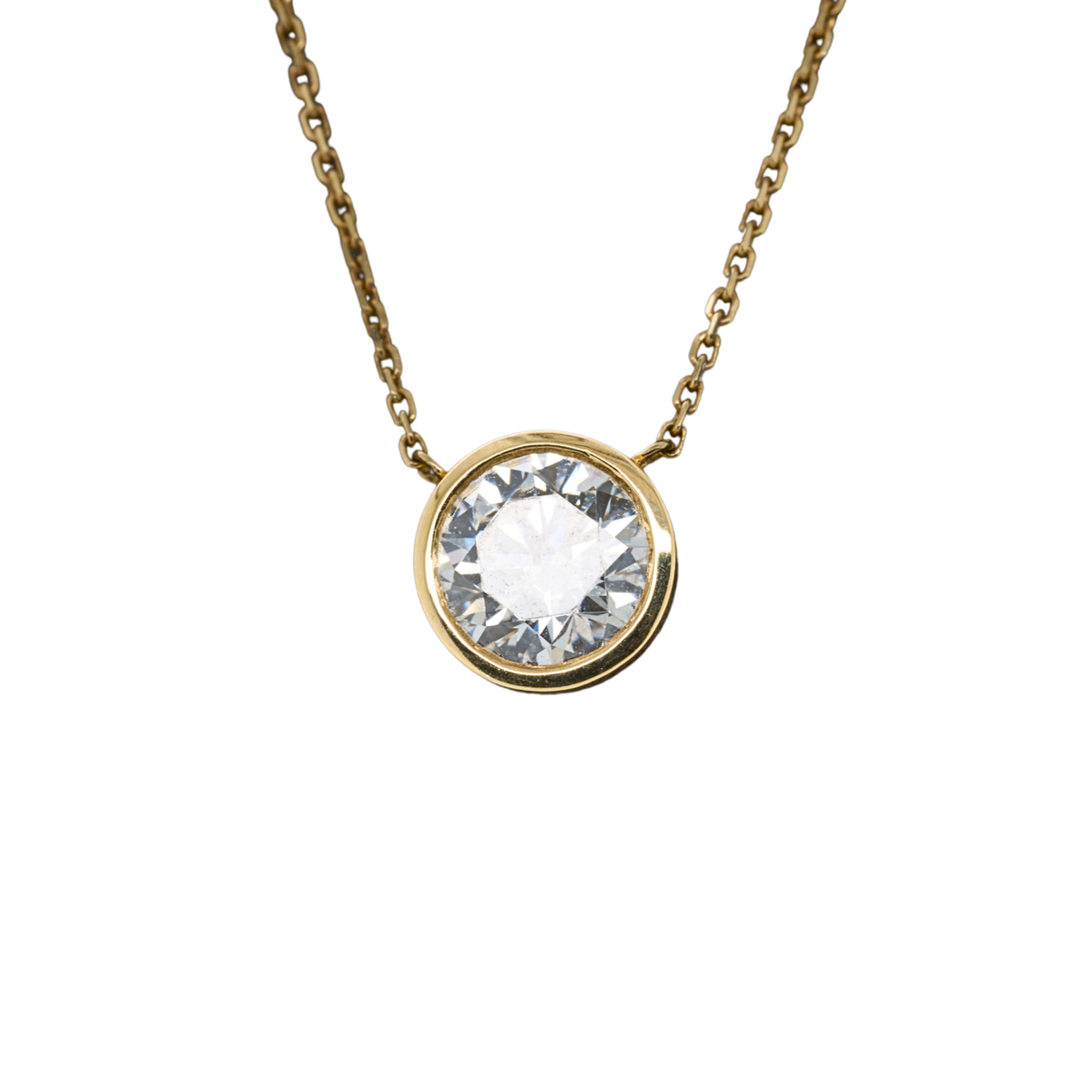 1.53 CTTW Round Lab-Grown Diamond Pendant in 14K Yellow Gold, 16"