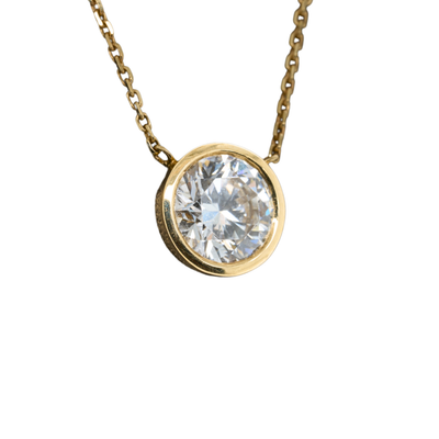 1.53 CTTW Round Lab-Grown Diamond Pendant in 14K Yellow Gold, 16"