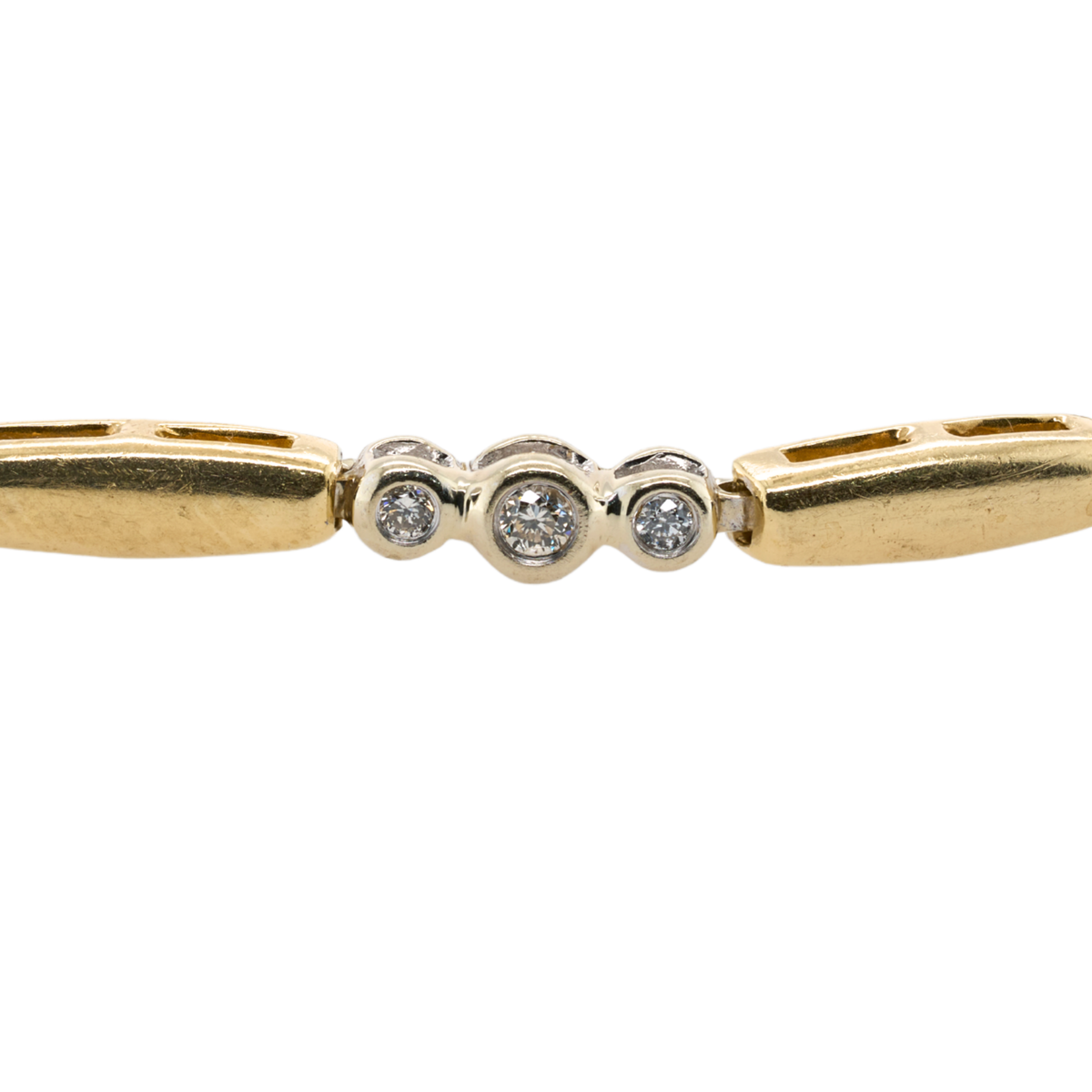 0.45 CTTW Round Natural Diamond Bracelet in 14K Yellow Gold, 7.3"