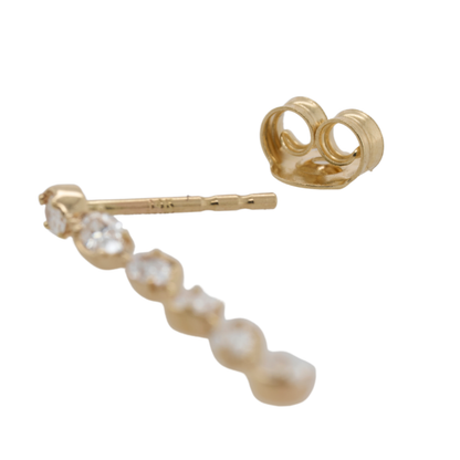 Lab-Grown Diamond Bezel Drop Earrings in 14K Yellow Gold, 0.62 CTTW