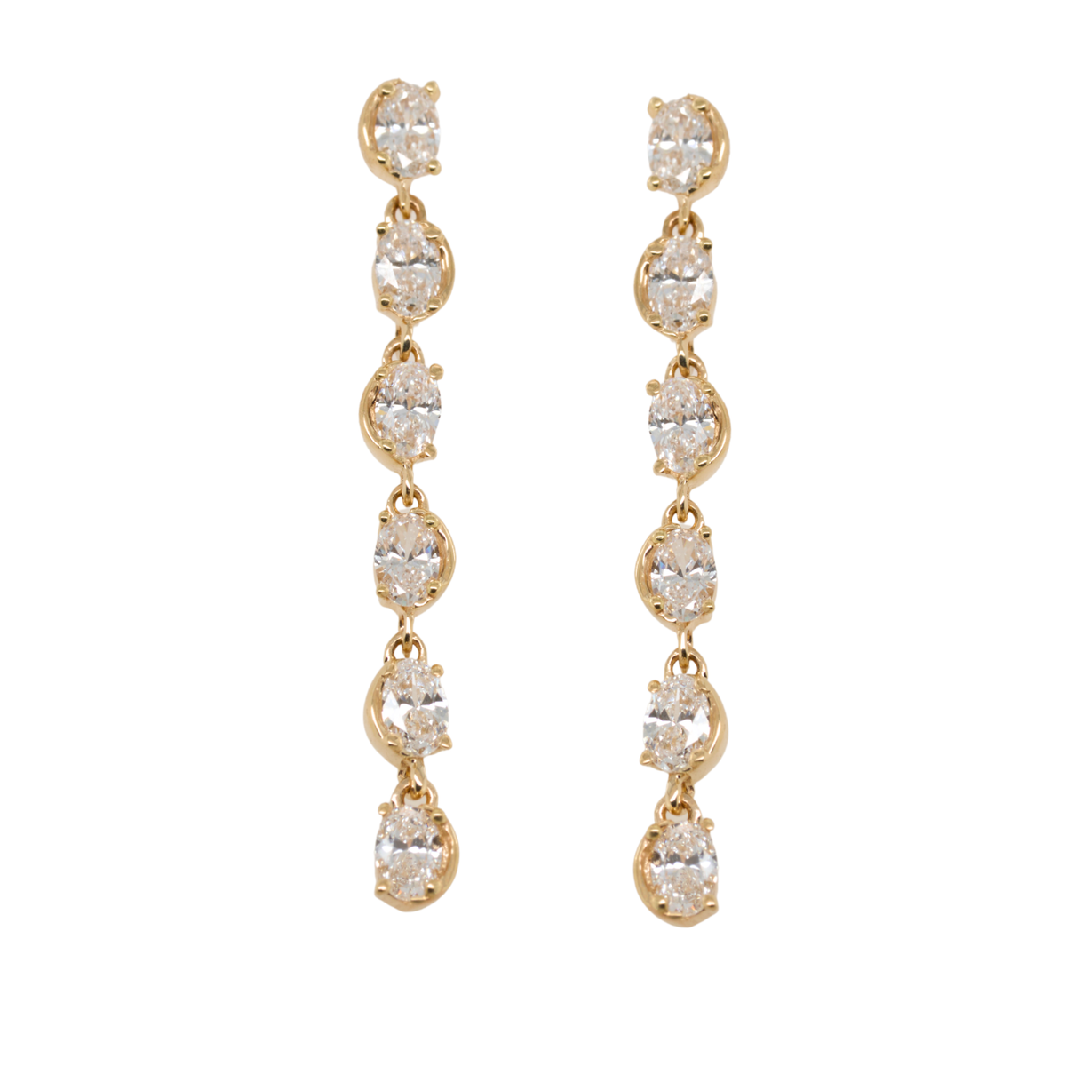 Lab-Grown Diamond Bezel Drop Earrings in 14K Yellow Gold, 0.62 CTTW