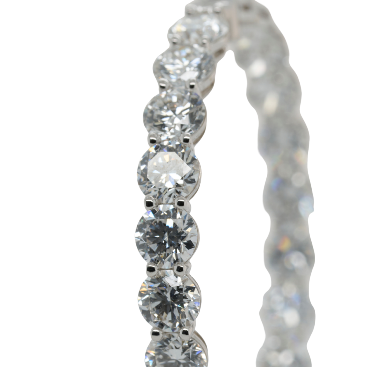 10.21 CTTW Round Lab-Grown Diamond Hoop Earrings in 14K White Gold