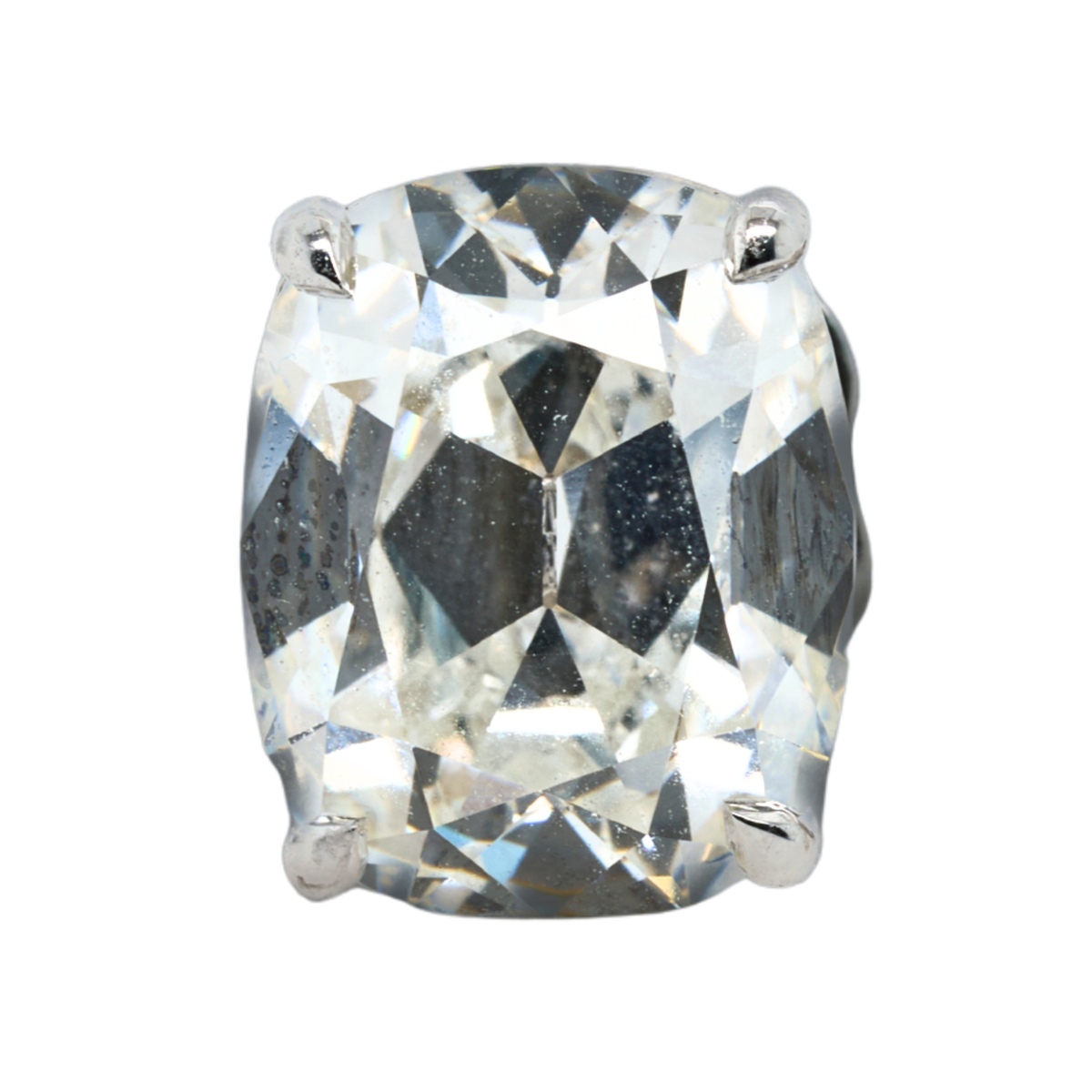 14K White Gold Cushion Lab-Grown Diamond Stud Earrings, 6.14 CTTW