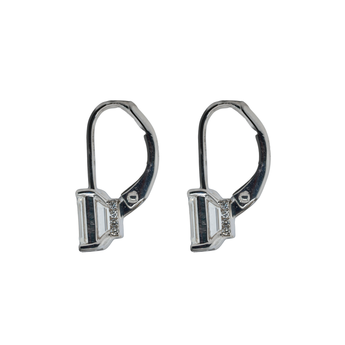 2.11 CTTW Emerald Lab-Grown Diamond Drop Earrings in 14K White Gold