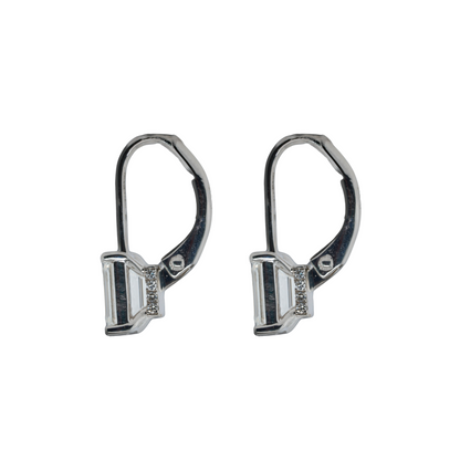 2.11 CTTW Emerald Lab-Grown Diamond Drop Earrings in 14K White Gold