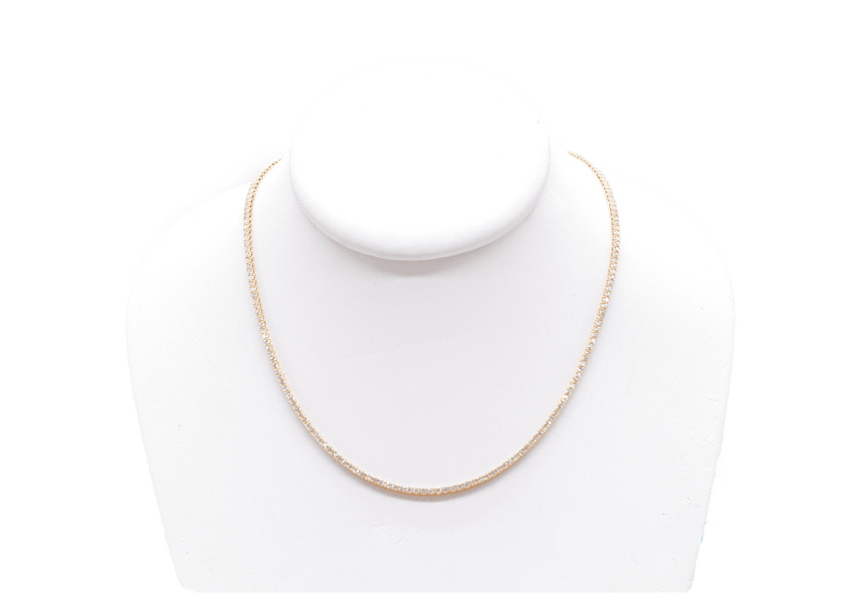 2mm Made to Order 14k Natural Diamond Tennis Chain Made to Order Natural Tennis Chains
