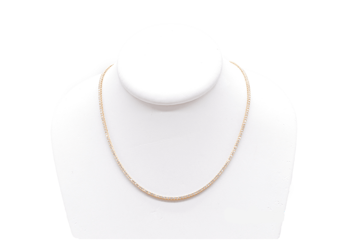 2.5mm Made to Order Natural Diamond Tennis Chain 14K Made to Order Natural Tennis Chains