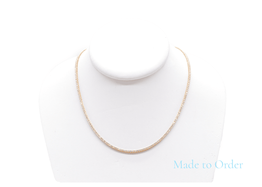 2.5mm Made to Order Natural Diamond Tennis Chain 14K Made to Order Natural Tennis Chains