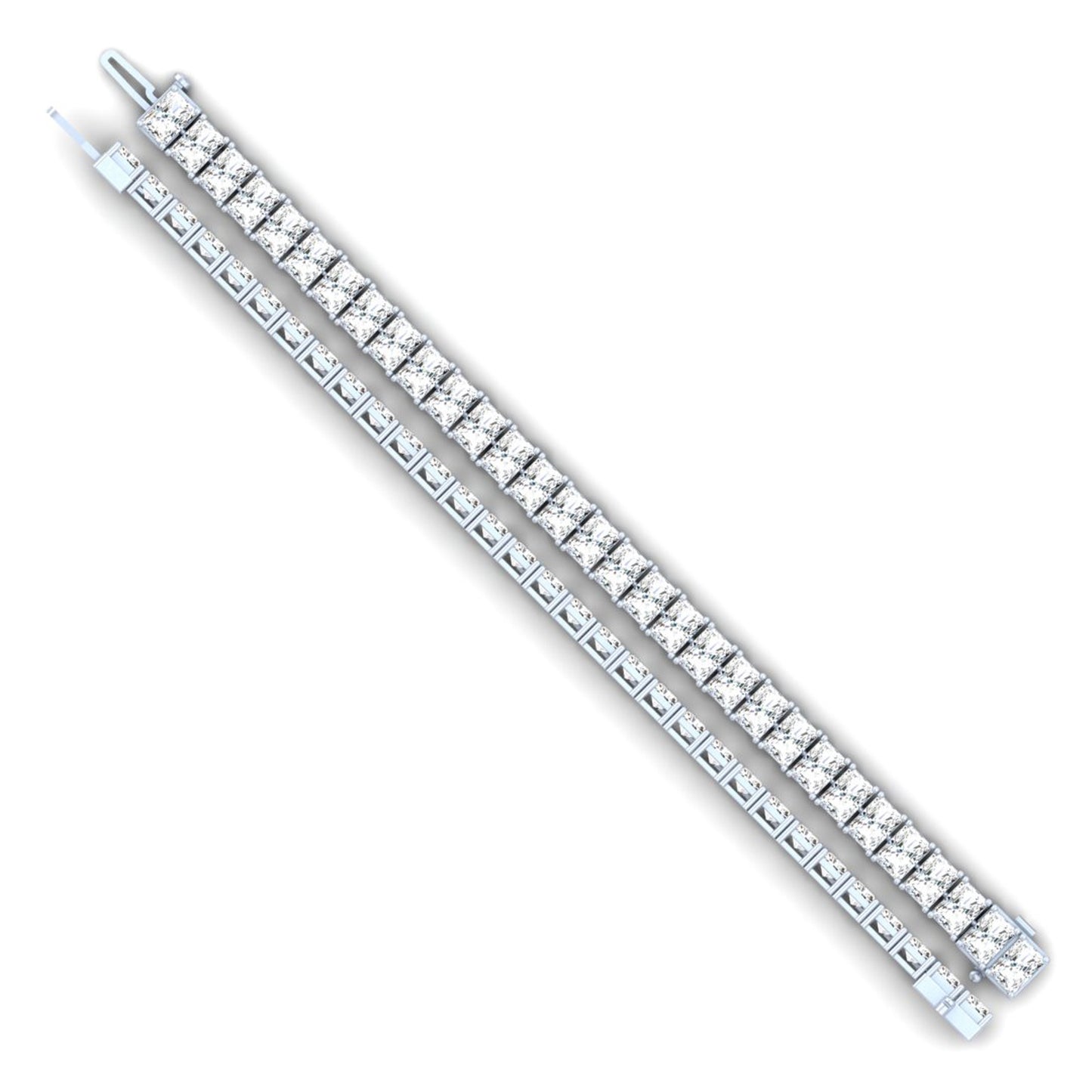 5.04 CTTW Radiant Lab Diamond Tennis Bracelet (F Color and VS2 Clarity)