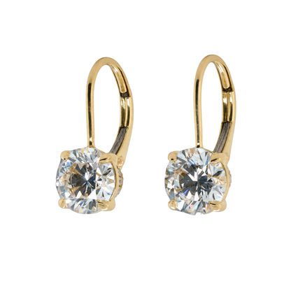 14K Yellow Gold Round Lab-Grown Diamond Earrings, 3.19 CTTW