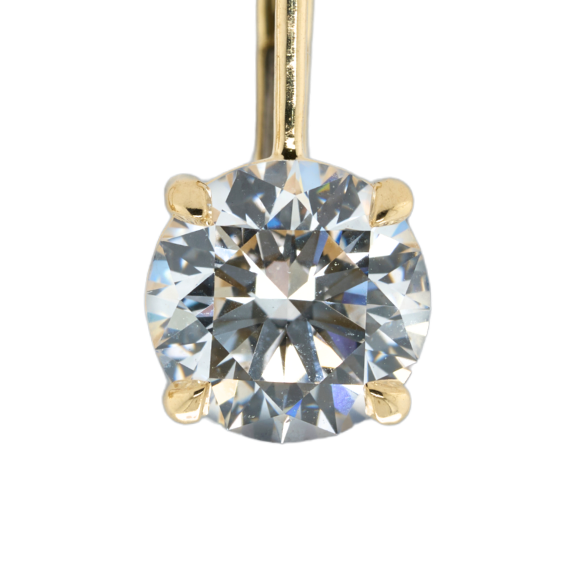 14K Yellow Gold Round Lab-Grown Diamond Earrings, 3.19 CTTW
