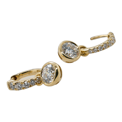 14K Yellow Gold Round Lab-Grown Diamond Hoop Earrings, 2.56 CTTW
