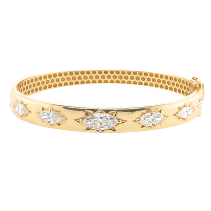 5.5 CT Marquise Lab-Grown Diamond Bangle in 14K Gold
