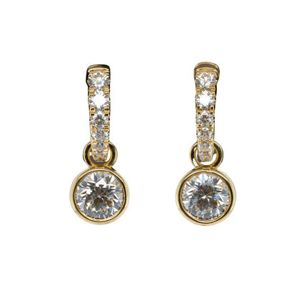 14K Yellow Gold Round Lab-Grown Diamond Hoop Earrings, 2.56 CTTW