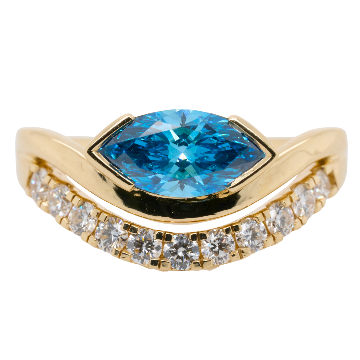 Marquise Lab-Grown Diamond Solitaire Ring, 14K Yellow Gold, 1.41 CTTW