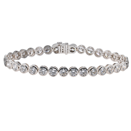 10.17 CTTW Round Lab-Grown Diamond Tennis Bracelet in 14K White Gold, 6.8"