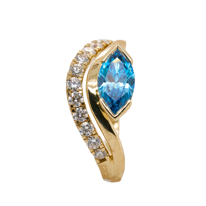 Marquise Lab-Grown Diamond Solitaire Ring, 14K Yellow Gold, 1.41 CTTW