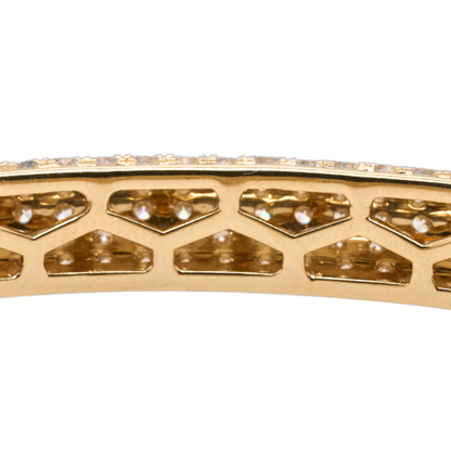 11.18 CTTW Round Lab-Grown Diamond Bangle in 14K Yellow Gold, 8"