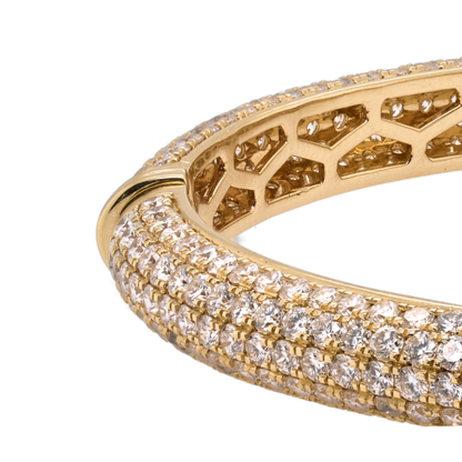11.18 CTTW Round Lab-Grown Diamond Bangle in 14K Yellow Gold, 8"