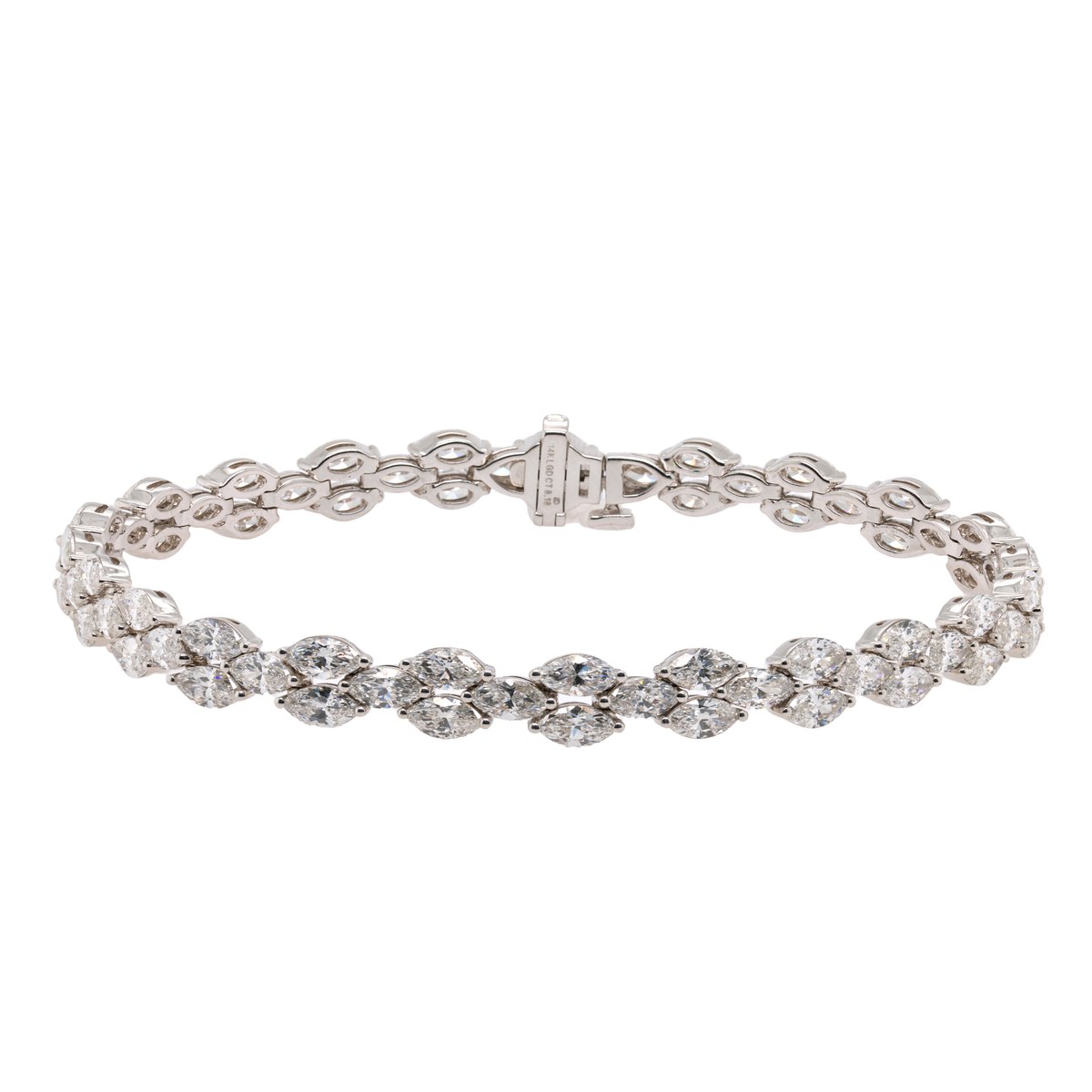 8.18 CTTW Marquise Lab-Grown Diamond Tennis Bracelet in 14K White Gold, 7"