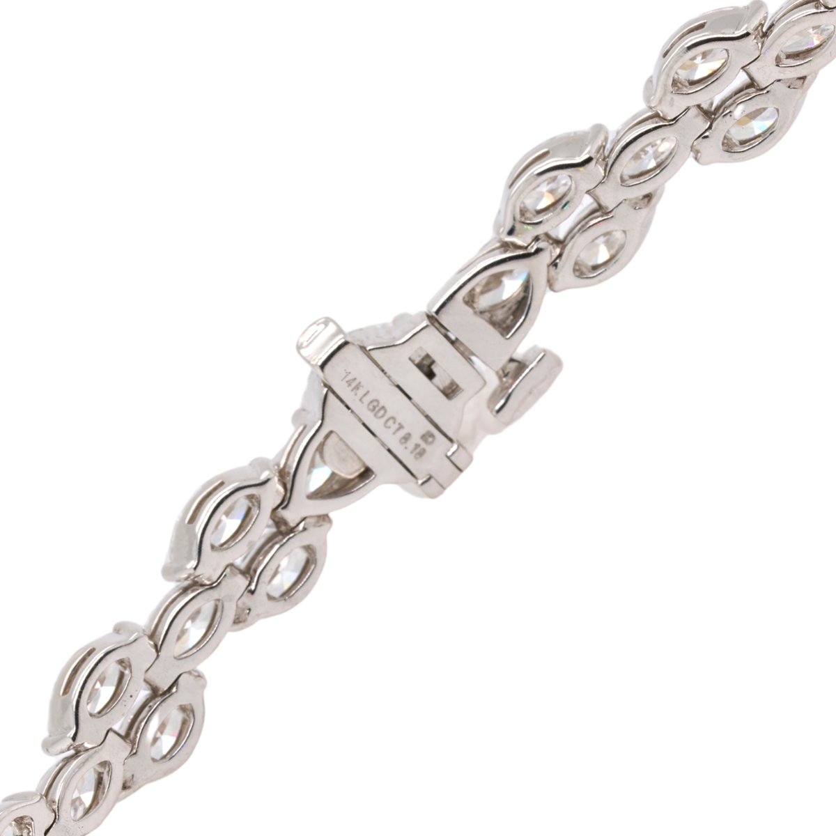 8.18 CTTW Marquise Lab-Grown Diamond Tennis Bracelet in 14K White Gold, 7"