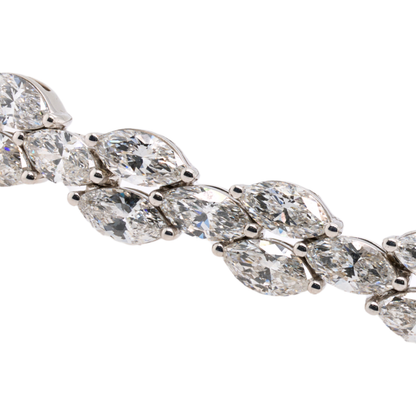 8.18 CTTW Marquise Lab-Grown Diamond Tennis Bracelet in 14K White Gold, 7"