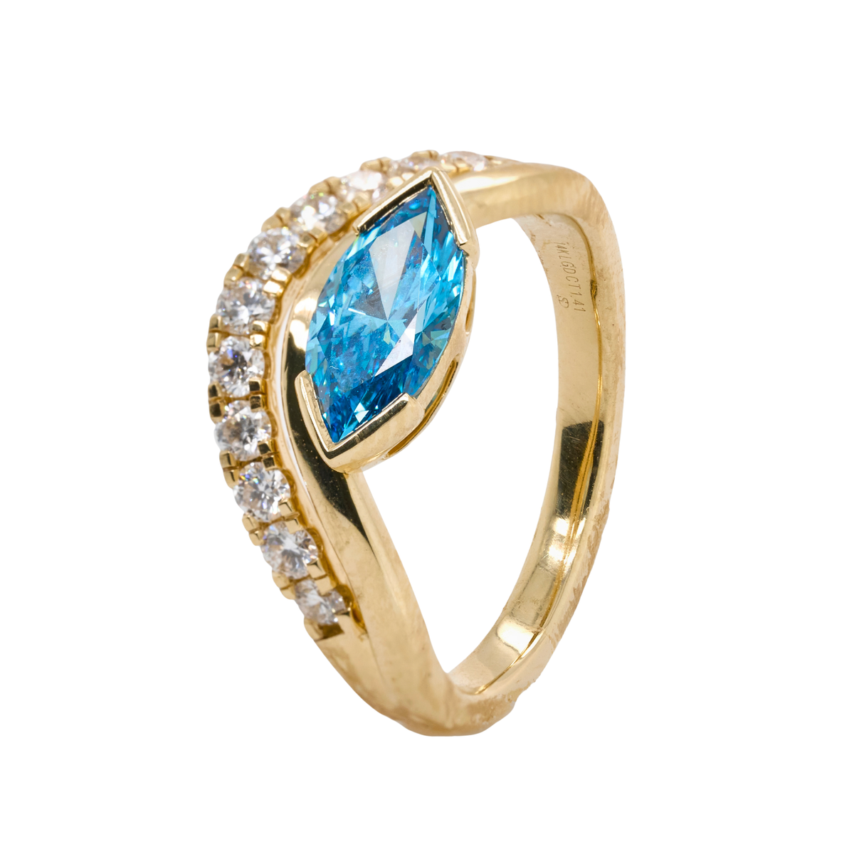 Marquise Lab-Grown Diamond Solitaire Ring, 14K Yellow Gold, 1.41 CTTW