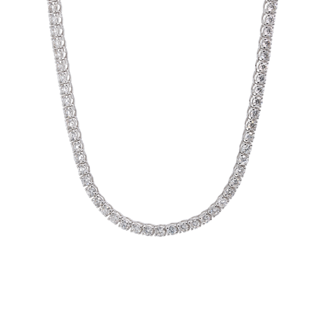 4.8 CTTW Round Lab-Grown Diamond Tennis Necklace in 14K White Gold, 16.5"