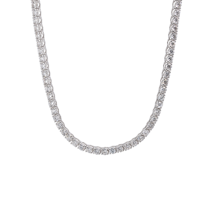 4.8 CTTW Round Lab-Grown Diamond Tennis Necklace in 14K White Gold, 16.5"