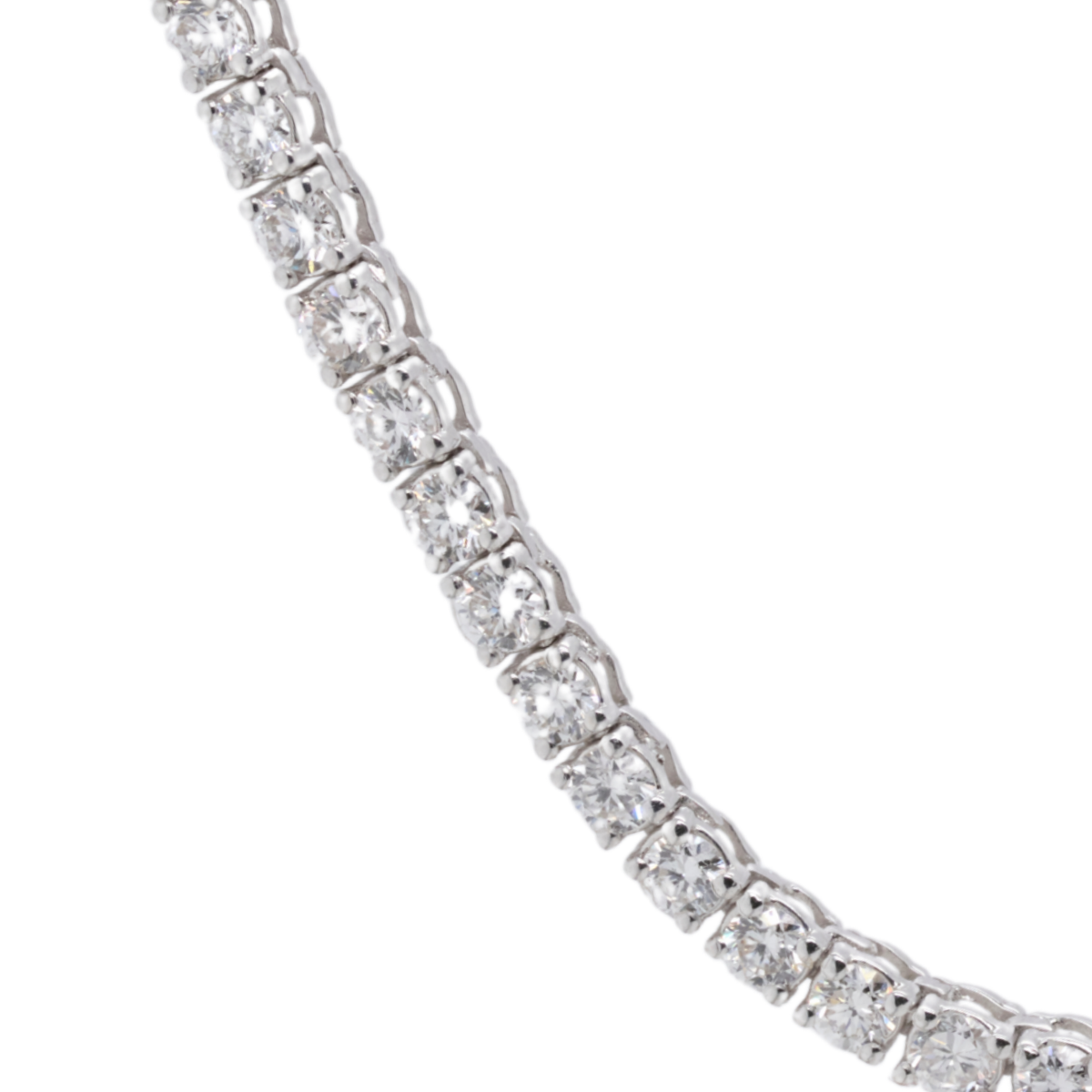 4.8 CTTW Round Lab-Grown Diamond Tennis Necklace in 14K White Gold, 16.5"