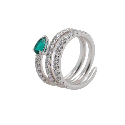 14K White Gold Round Lab-Grown Diamond Ring, 1.04 CTTW