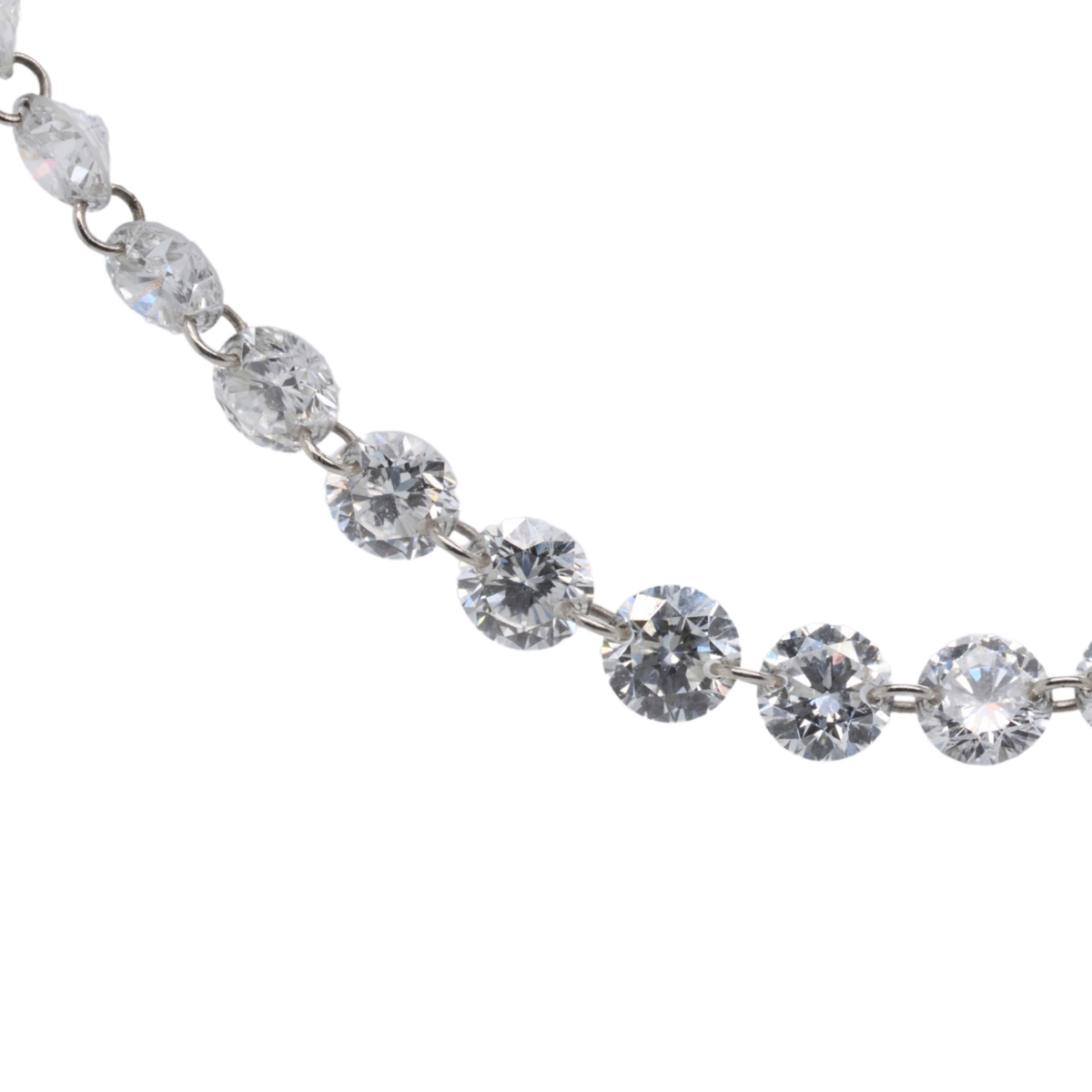 16.9 CTTW Round Lab-Grown Diamond Necklace in 14K White Gold, 16"