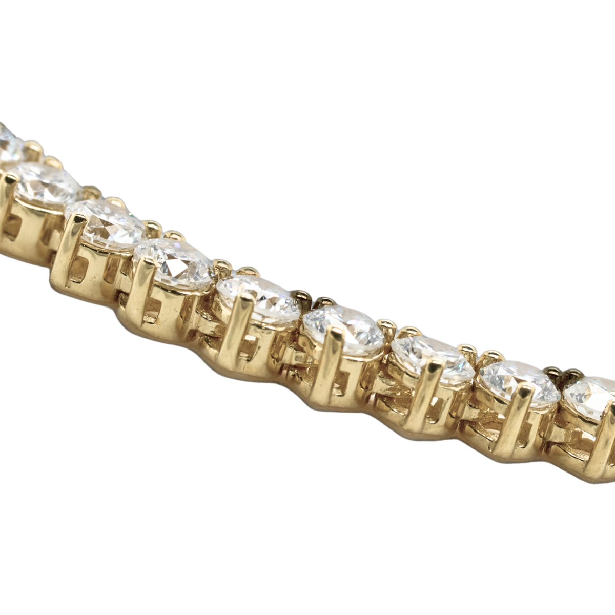 10.00 CTTW Round Lab-Grown Diamond Tennis Necklace in 14K Yellow Gold, 16"
