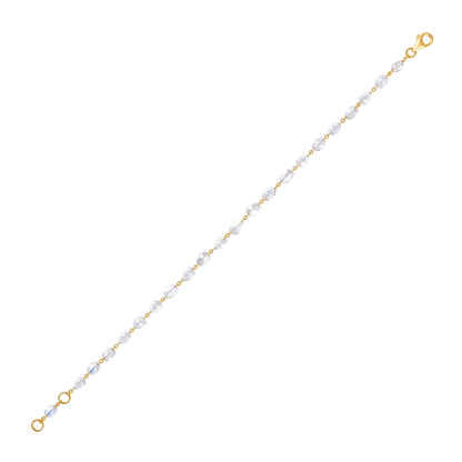 18K Gold 3.5ct Natural Diamond Rose-Cut Pear Oval Link Bracelet