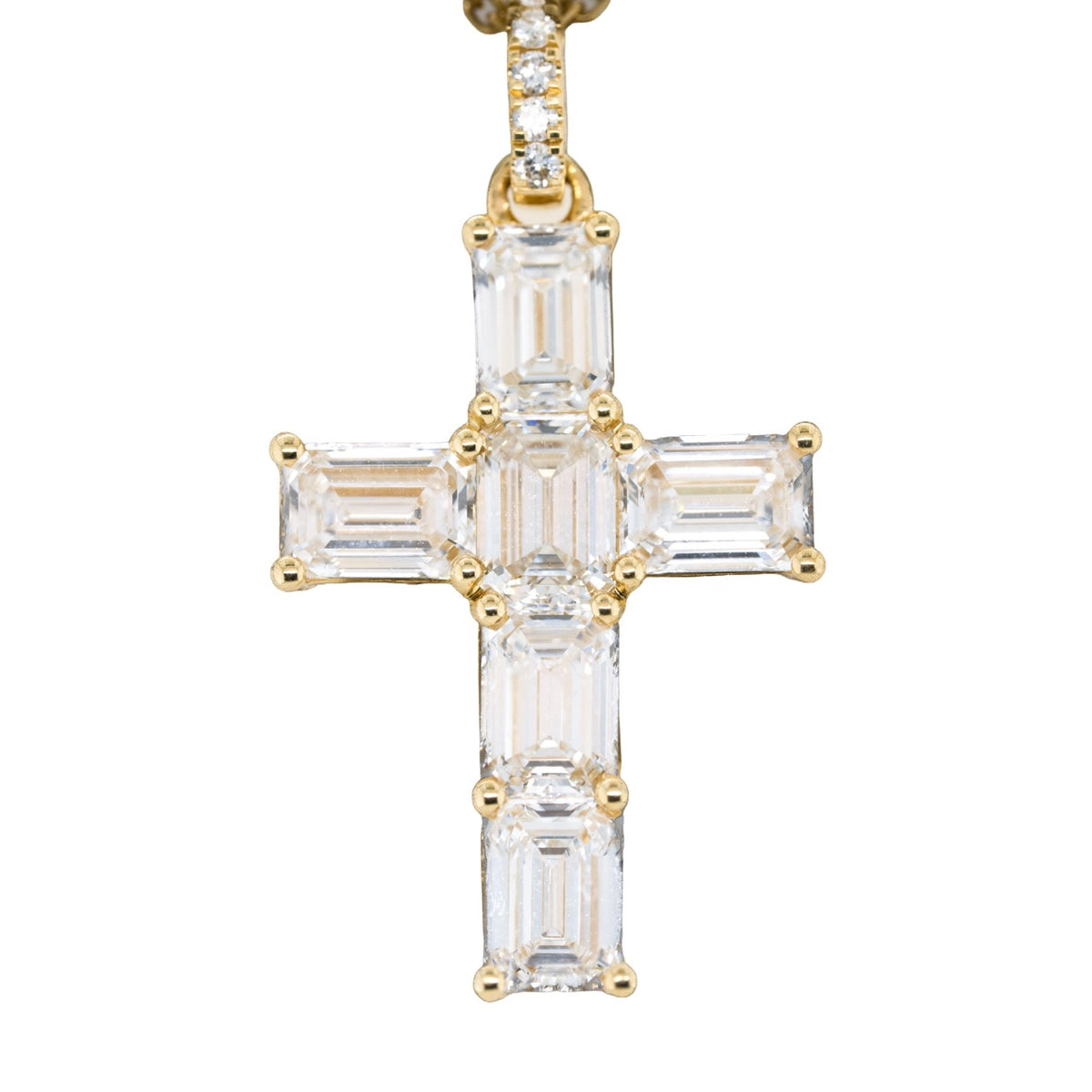 3.3 CT Emerald Lab-Grown Diamond Pendant in 14K Yellow Gold, 16"