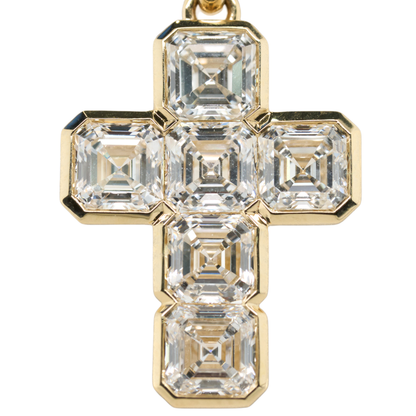 3.04 CTTW Asscher Lab-Grown Diamond Pendant in 14K Yellow Gold, 16"
