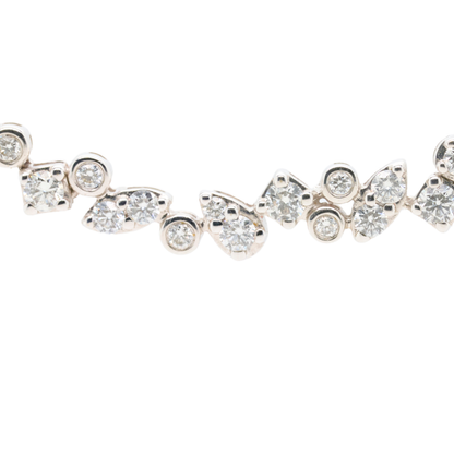 14K White Gold Natural Diamond Necklace, 1.00 CTTW, 16"