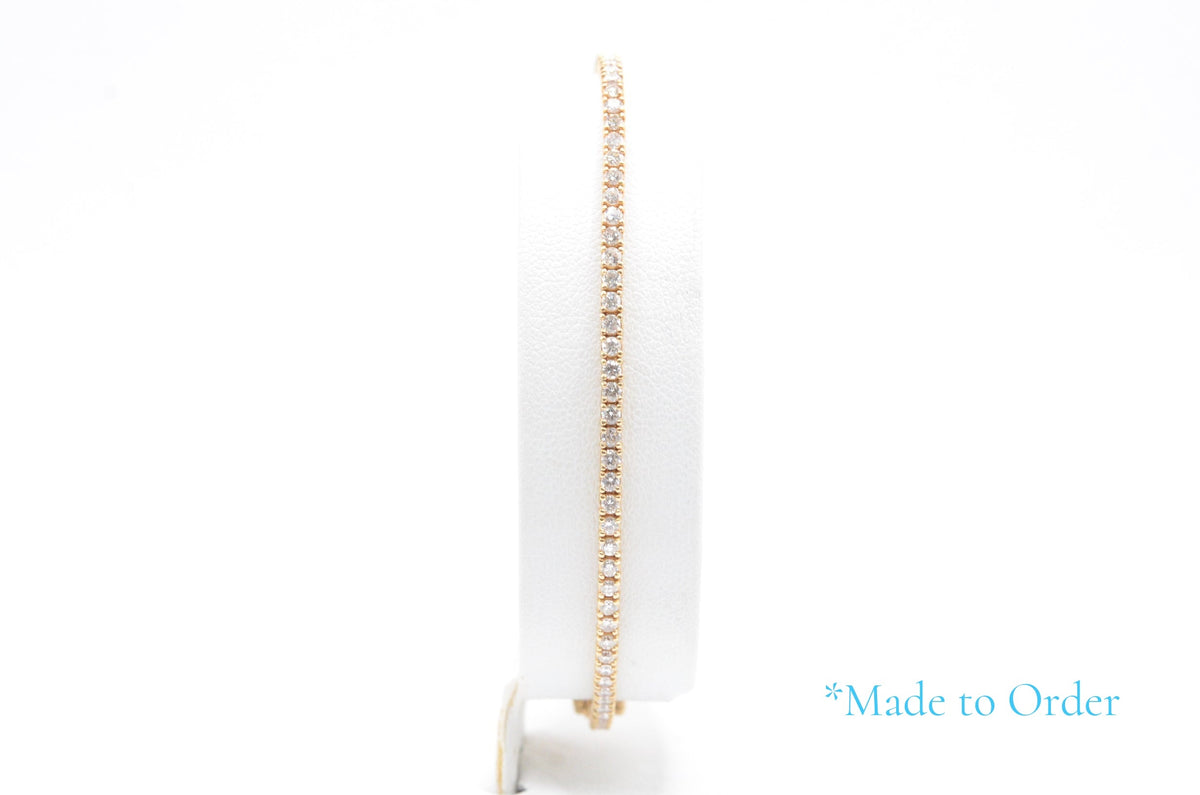 2.75mm Made To Order Natural Diamond Tennis Bracelets 14K Made To Order Natural Diamond Tennis Bracelets