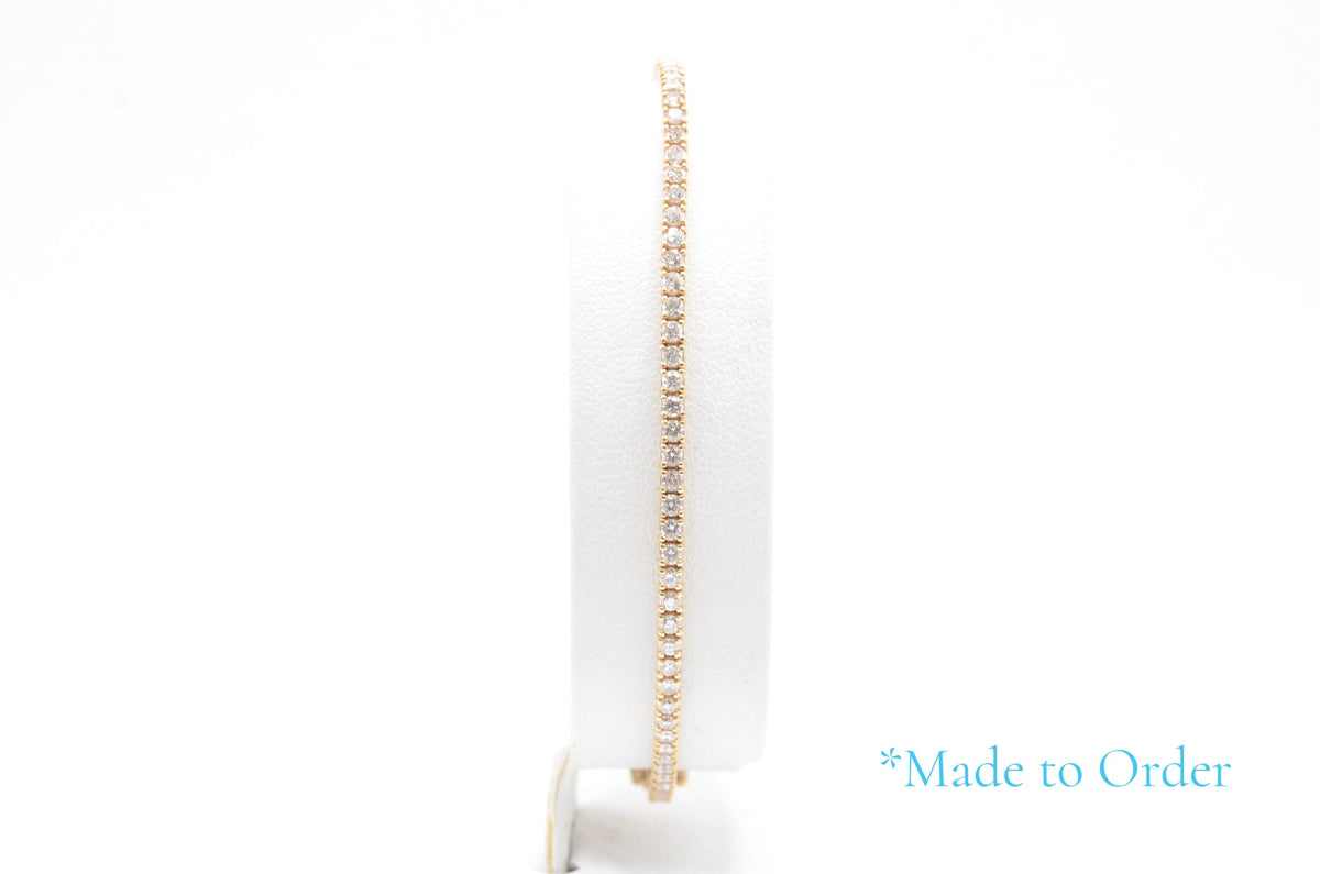 2mm Made To Order Natural Tennis Bracelets 14K Made To Order Natural Diamond Tennis Bracelets