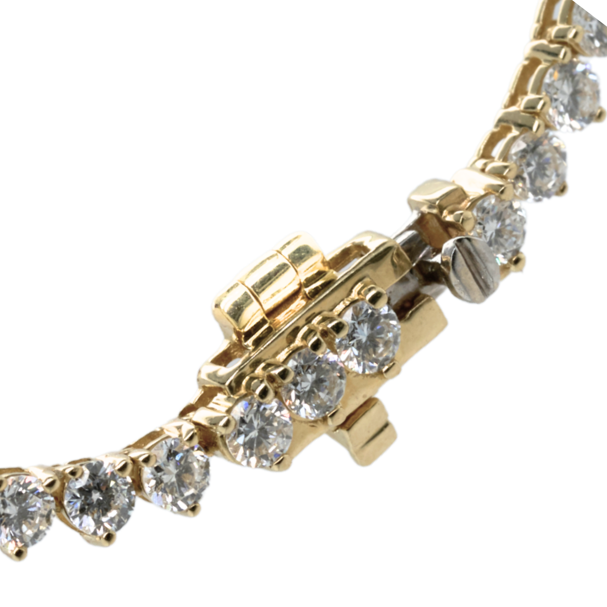 10.00 CTTW Round Lab-Grown Diamond Tennis Necklace in 14K Yellow Gold, 16"