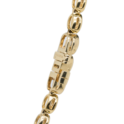 10.16 CTTW Oval Lab-Grown Diamond Tennis Necklace in 14K Yellow Gold, 16.5"