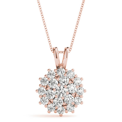 Rose Gold 1 CT Diamond Fashion Pendant Necklace